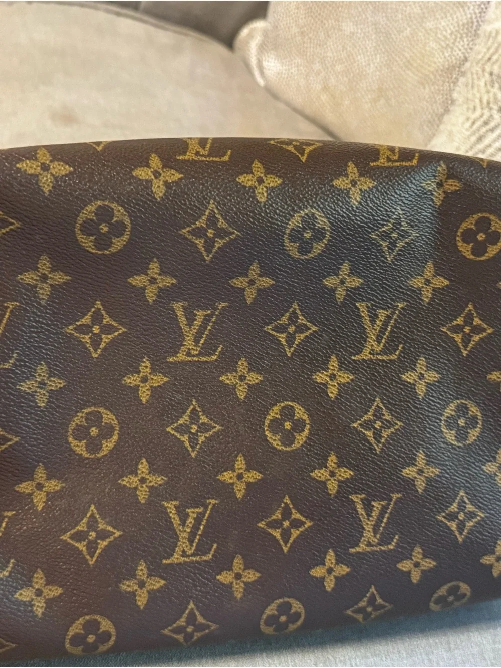 Vintage Louis Vuitton Brown Monogram Satchel with Tan Trim - Picture 8 of 13